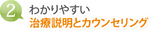 （２）わかりやすい治療説明とカウンセリング